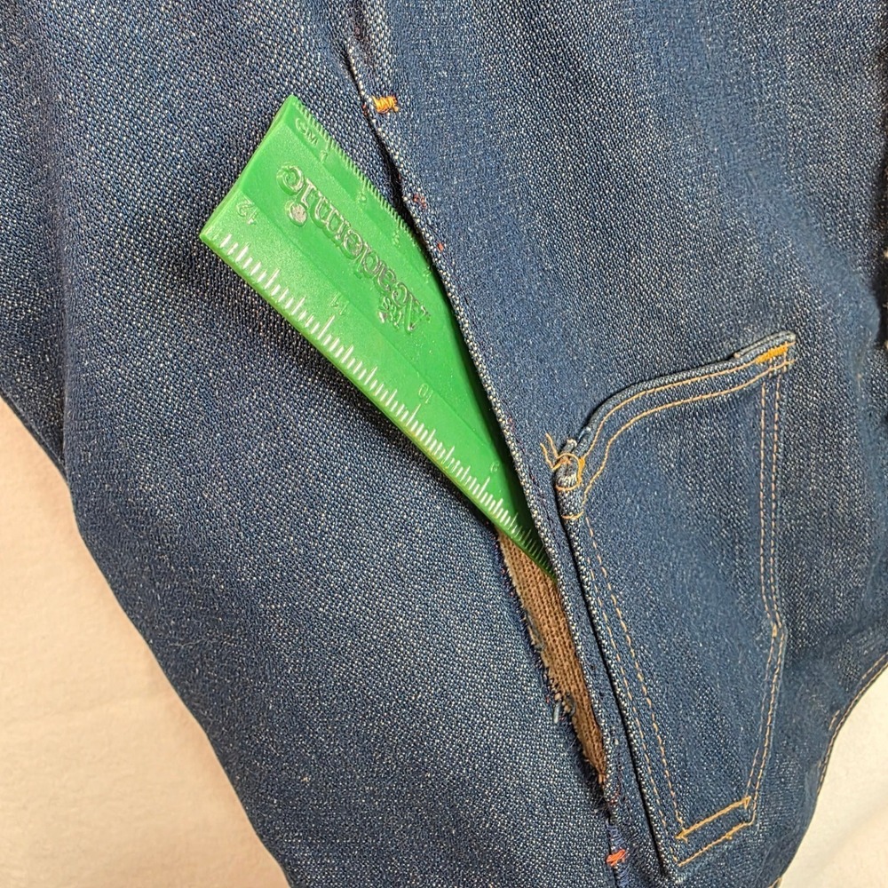 Key Jeans Mens 2XL Denim Sherpa Lined Western Vest Dark Wash Blue 1-8054.41 - Picture 8 of 8